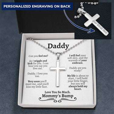 Daddy To Be Ball Chain Cross Necklace - Love You This Much